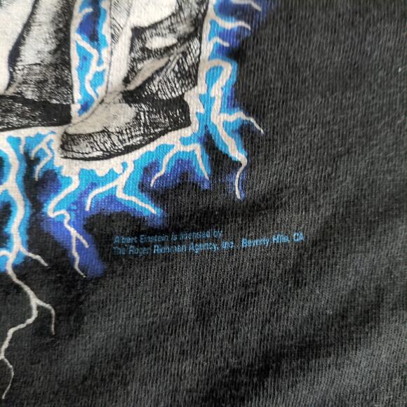 Vintage Albert Einstein Shirt Mens L Black 90s Gods Creation Graphic Tee Retro - Picture 6 of 8